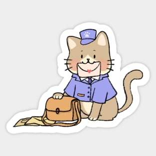 Mailman cat with love letter Sticker